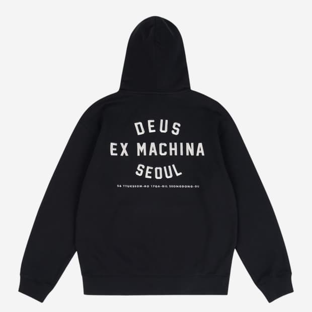 [S] 데우스 엑스 마키나 서울 컬리지 어드레스 후드집업 블랙 새상품