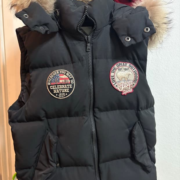 Jeep 퍼 패딩 조끼 M 블랙