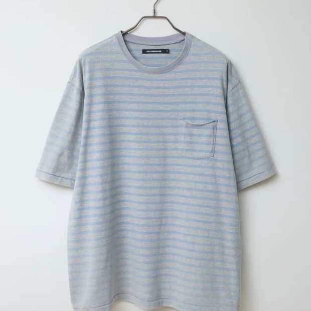 VTG Bold Stripe Pocket Tee Sky Blue