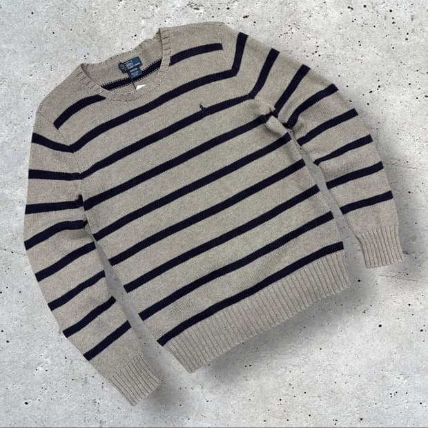 [XL] 폴로 랄프로렌 엘보패치 스트라이프 니트 긴팔 B652