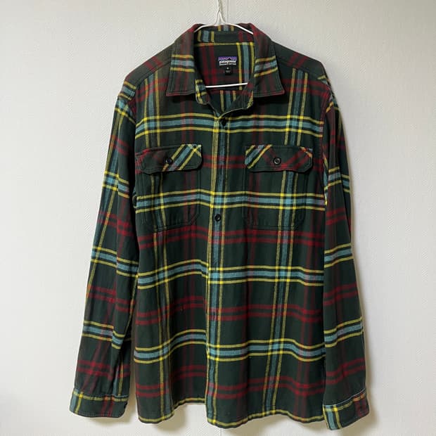 파타고니아 오가닉코튼 플라넬 체크 셔츠 m