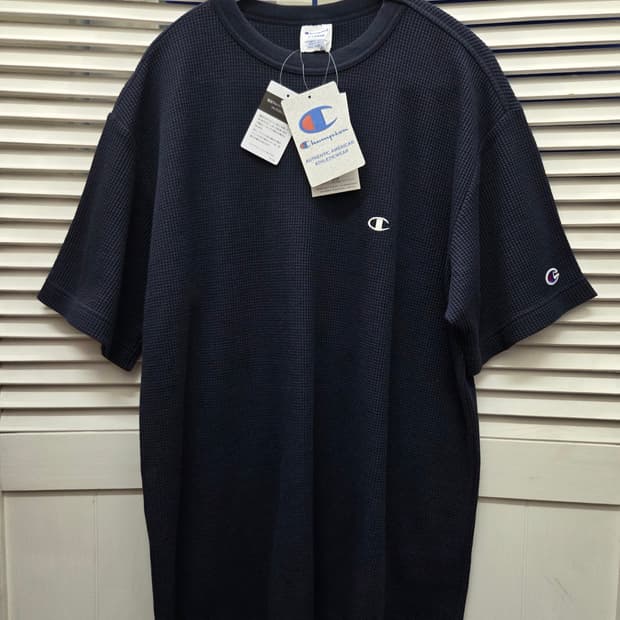 챔피온 네이비 와플 티셔츠