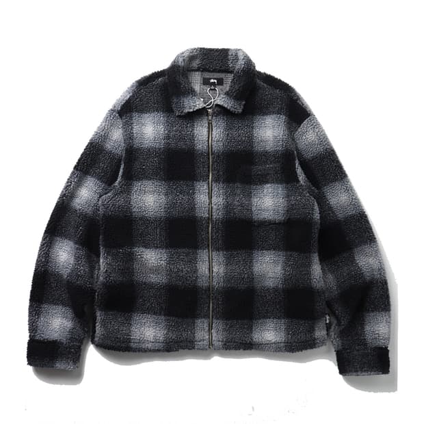 스투시 STUSSY Plaid Fleece Zip Shirt Jacket
