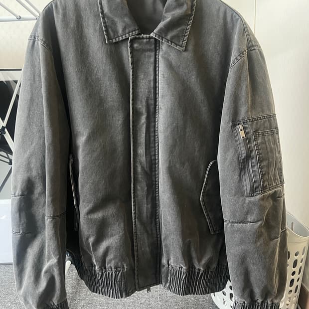 자라 워싱 MA-1 차콜 L