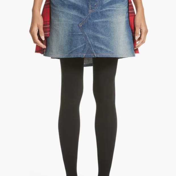 준야와타나베 꼼데가르송 체크 데님 스커트