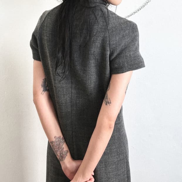 80s 엠포리오 아르마니 쿨그레이 울 원피스