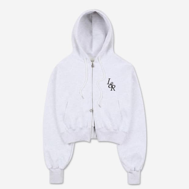 Lossy Big Logo Crop Hood Zip-up White Me