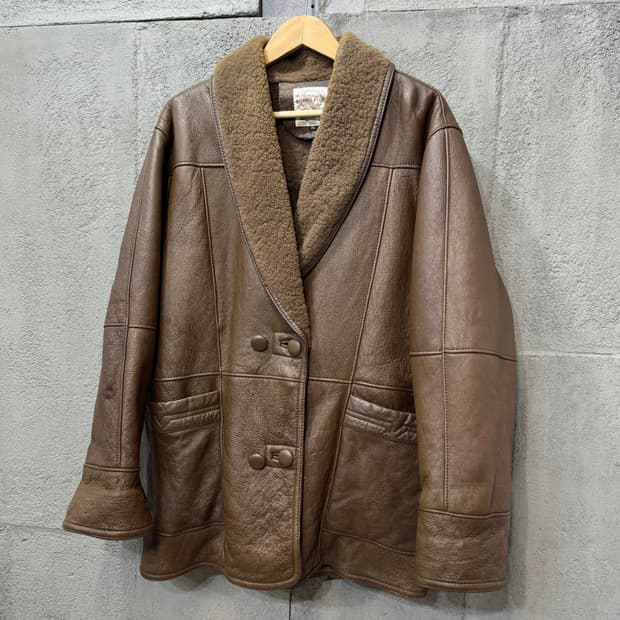 Nordstrom Brass Plum 양가죽 무스탕 (XL)  
