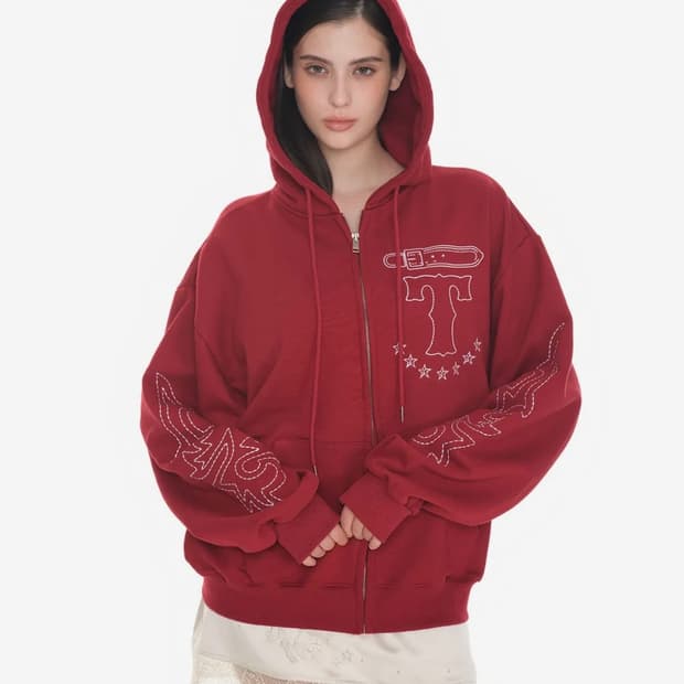 투머치택스 웨스턴 스티치 집업 후디 레드 구합니다!