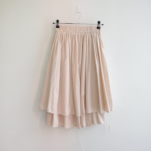 Ecru sand tiered cotton skirt