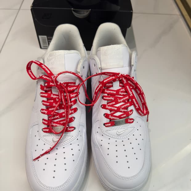 [285] 나이키 x 슈프림 에어포스 1 로우 화이트