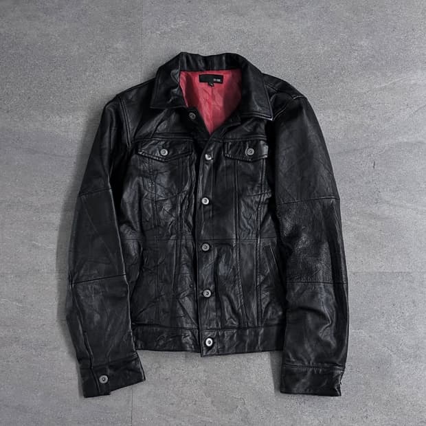 Japanese 00’s Rubik leather shirt jacket