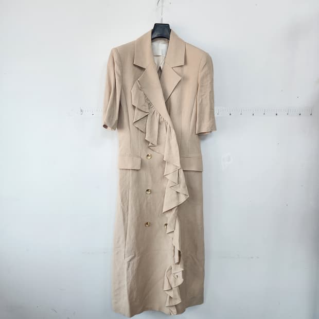 JULL LOG 반팔 롱 원피스 베이지