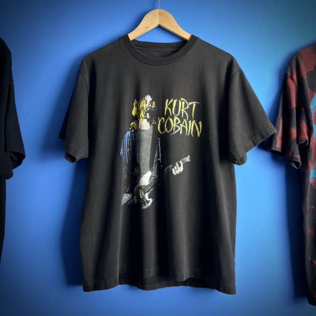 (L~XL)90s 커트 코베인 메모리얼 빈티지 밴드 티셔츠