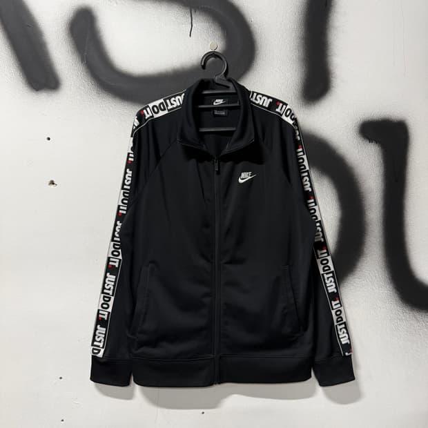 나이키 빅사이즈 올드스쿨 스우시 테이핑 로고 집업 트랙탑 져지