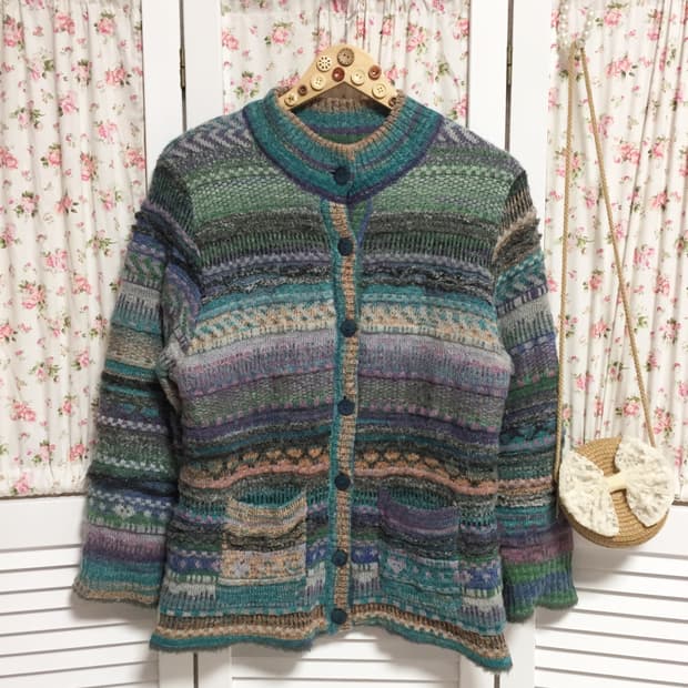 빈티지 미사 임수정깔 모리걸 니트 가디건