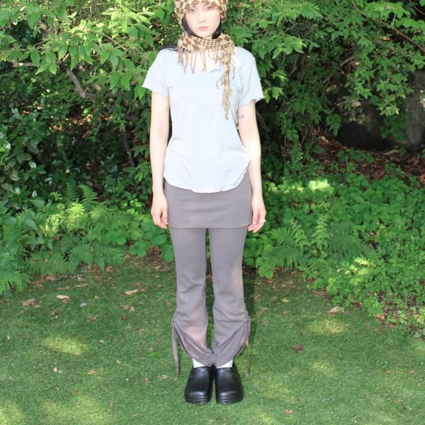 샵페어리 리본 치마 바지 그레이 Pantalon ribbon pants