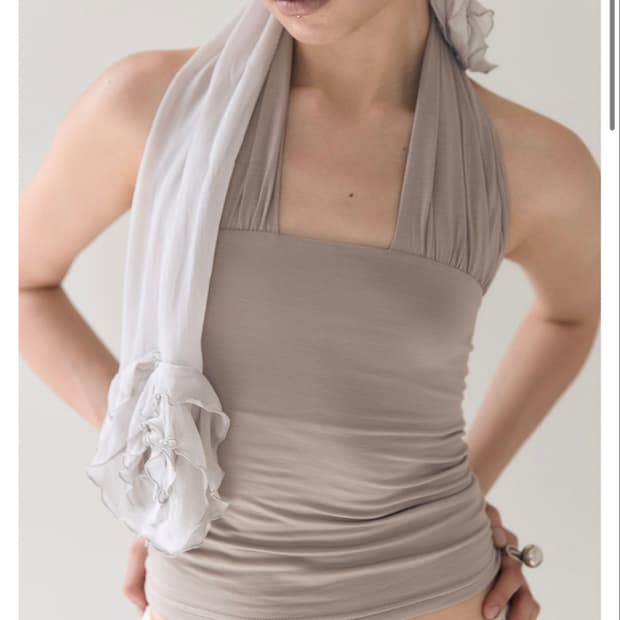 Mom 몸 서울 bold halter top Fossil M