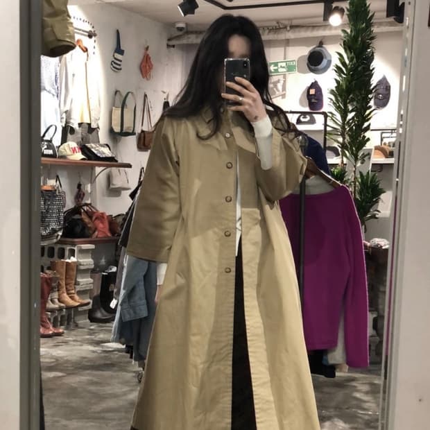 [1140]Yves Saint Laurent beige long coat
