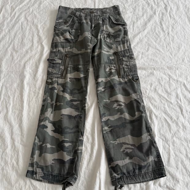 Y2k 카고 카모팬츠