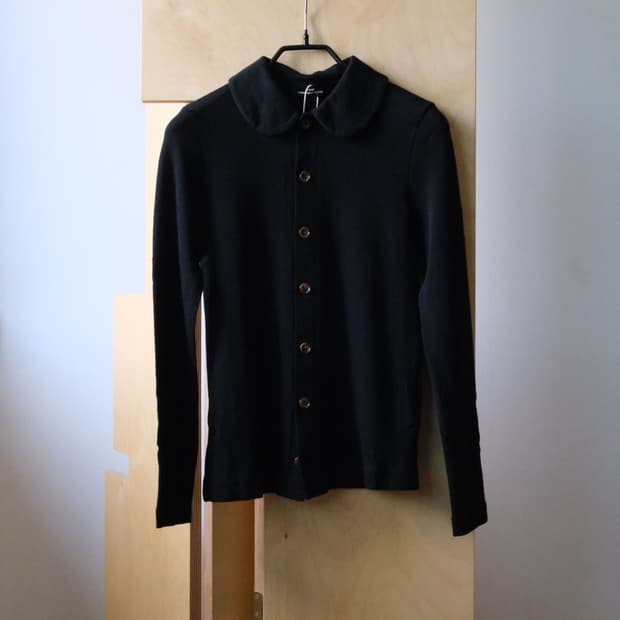 tricot Round Collar Callar cardigan