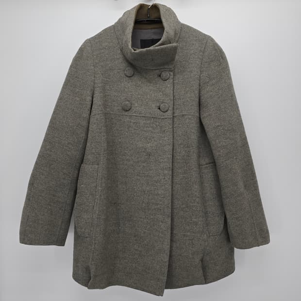 SYSTEM 시스템 회색 스탠드넥 코트