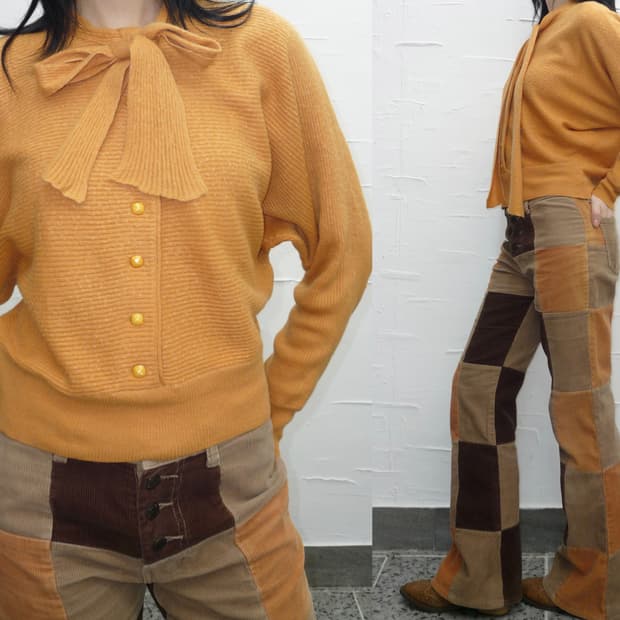 tangerine sweet bow cardigan