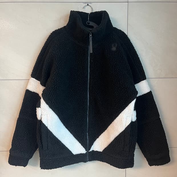 스파이더 검흰 뽀글이 플리스 자켓 (XL) 