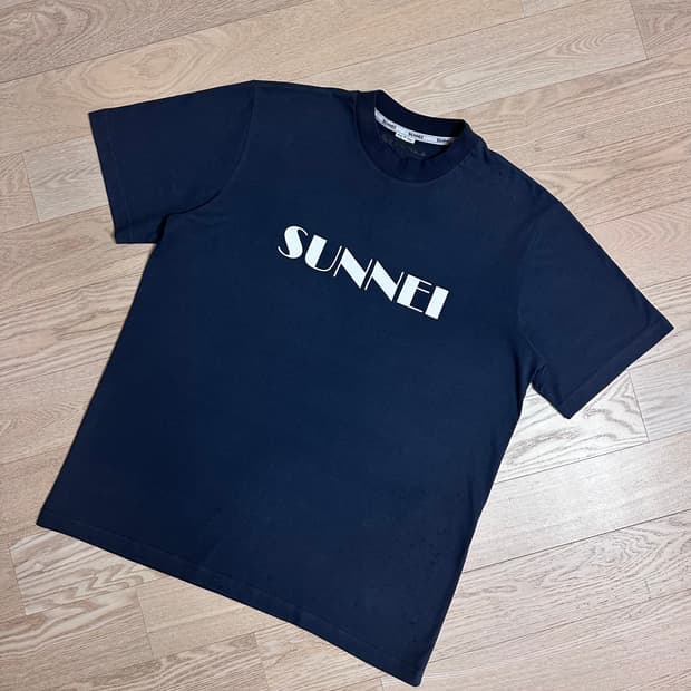 써네이 sunnei 로고 반팔 티셔츠 네이비 M 사이즈