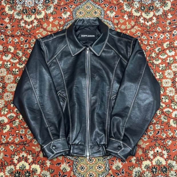 [L] 도프제이슨 워싱 레더 스트럭처드 보머 가죽자켓