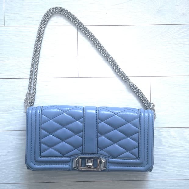 빈티지 레베카 밍코프 블루 체인 숄더백 woc&cross