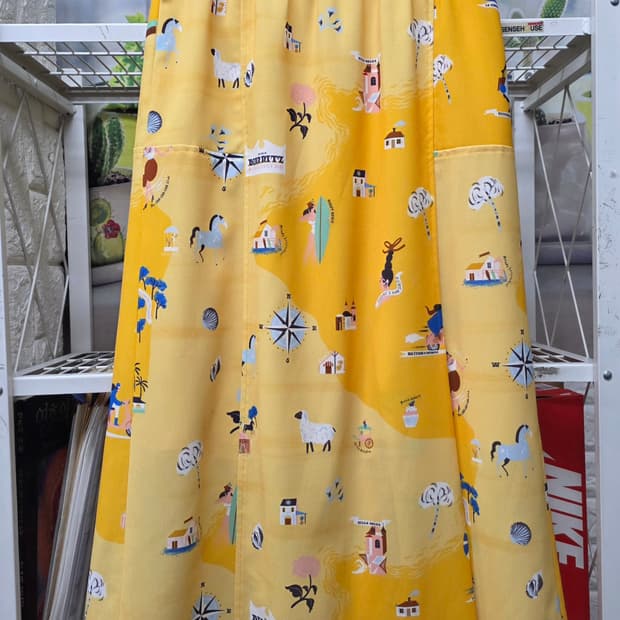 오즈세컨 롱스커트 여성치마 26~27 일러스트 밴딩 스커트 WM34