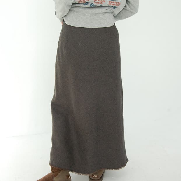 El midas fringe wool skirt