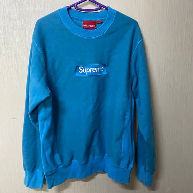 슈프림 박스 로고 맨투맨 M 블루