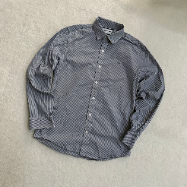 38 라코스테 슬림핏 스트라이프 셔츠 0403T