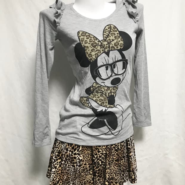 2SET•빈티지 갸루 호피 레오파드 세트