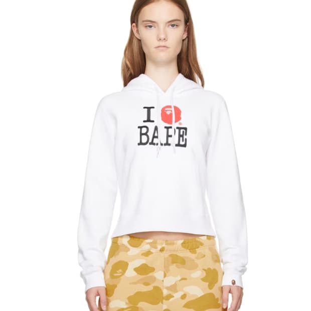 새상품 베이프 I LOVE BAPE 풀오버 후디 S