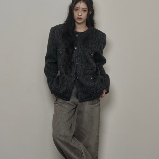 카키포인트 엔틱 울 트위드 자켓