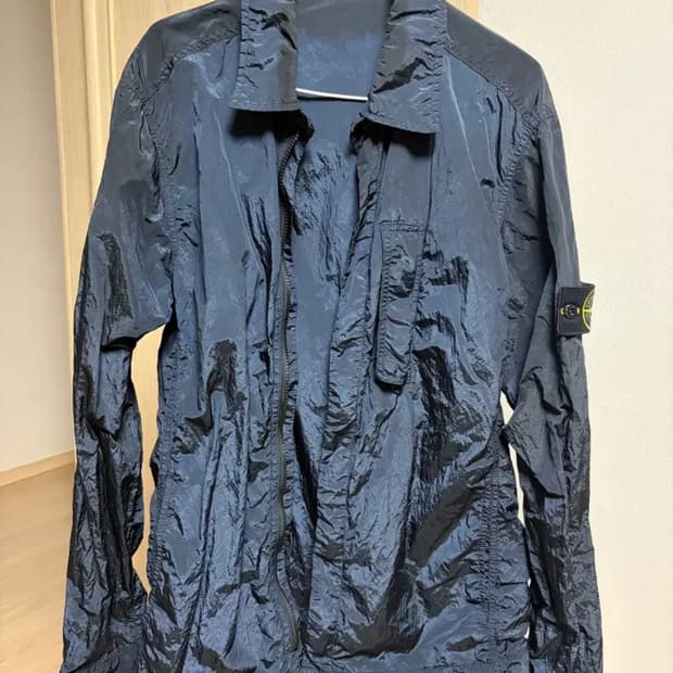 18ss 스톤아일랜드 나일론 메탈 오버셔츠 네이비 XL