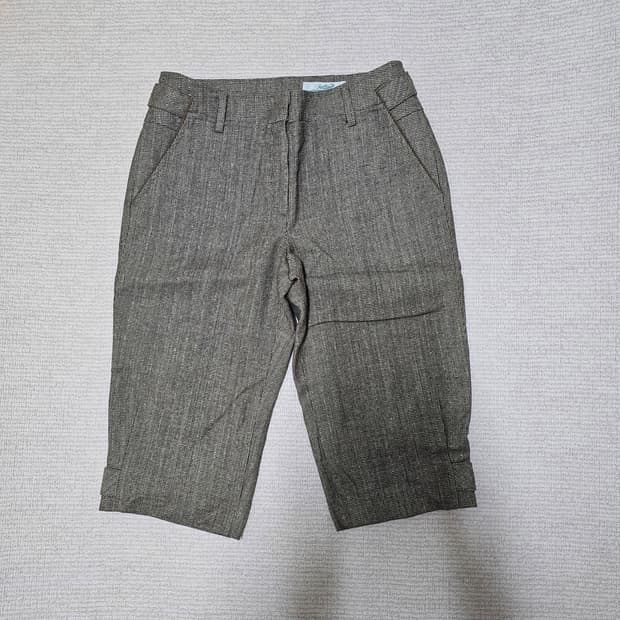 크로커다일 반짝이 그레이체크 7부모바지  27 새거수준 