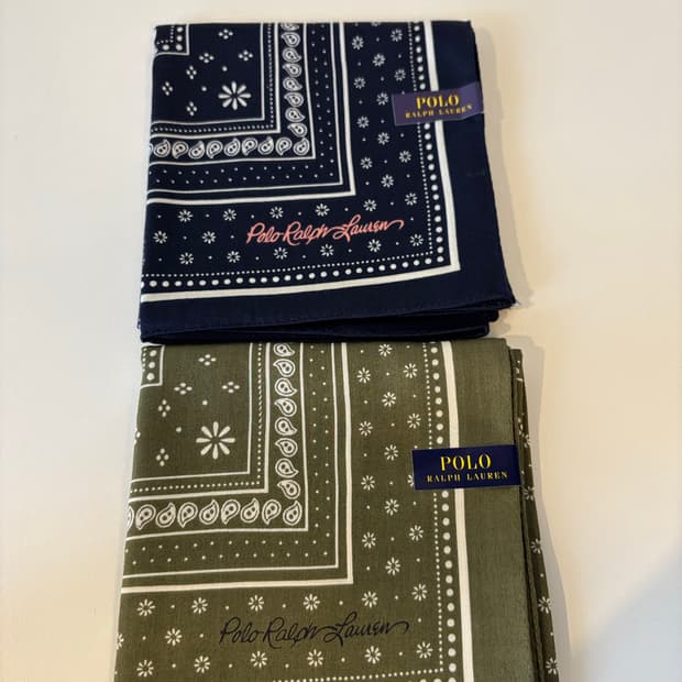 폴로 랄프로렌 Bandana 손수건 네이비/카키