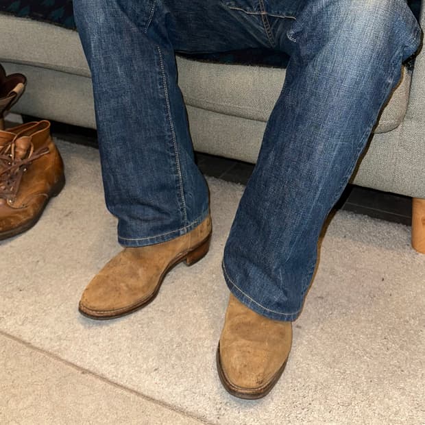 Gardian real suede aged western boots 