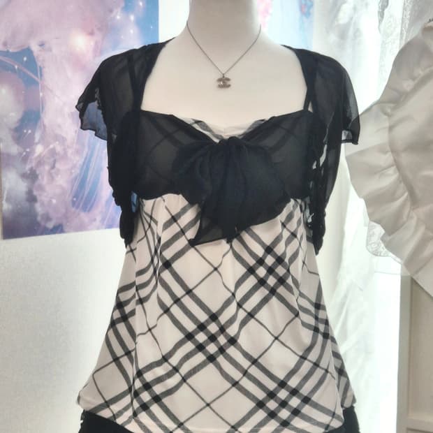 노바체크 리본 슬리브리스 오네갸루 히메갸루 공겜여주