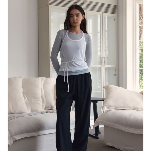 38COMEONCOMMON Lace Sheer Pants (Black)
