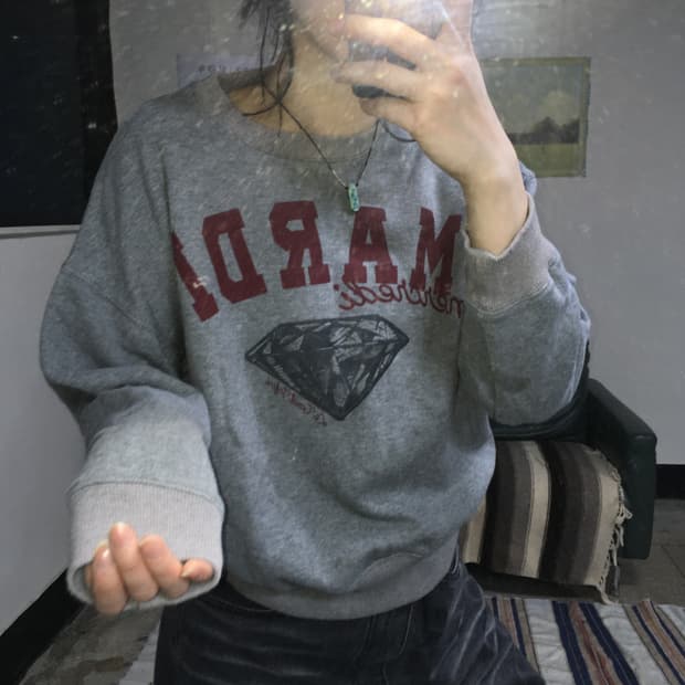 투티/0402 mardi mercredi 맨투맨 프린팅 로고 배색