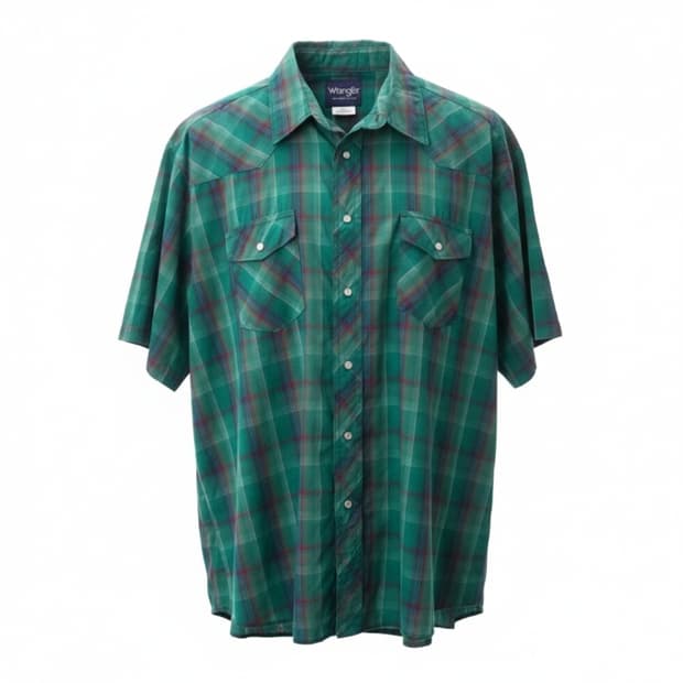 랭글러 웨스턴 체크 반팔 셔츠 오버핏 1909