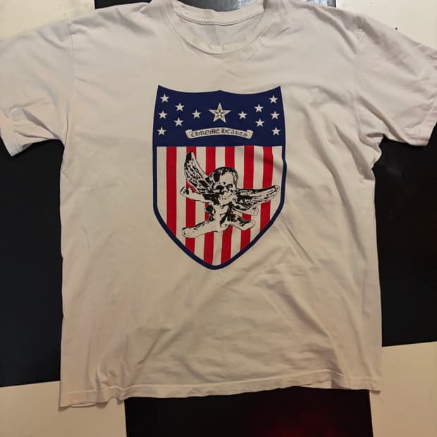 Chrome Hearts  USA skull T-shirt