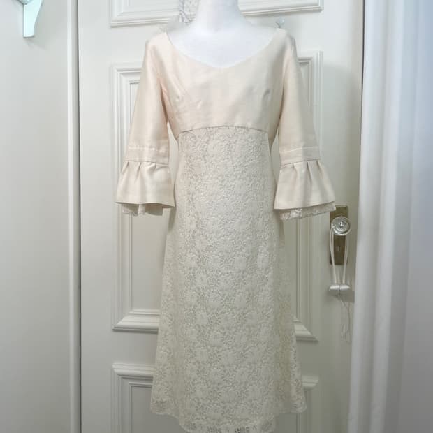 ivory shirring sleeve lace princess opc