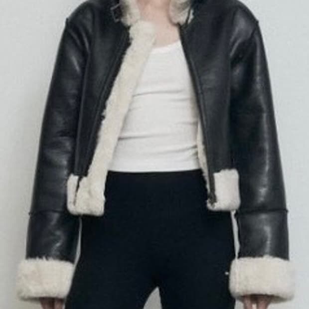 보헤미안서울 23fw 슬림핏 무스탕 블랙