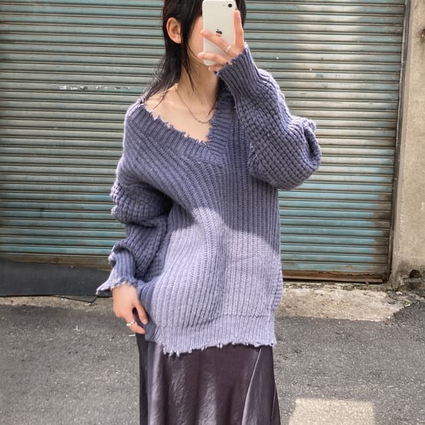 Freak’s Store 데미지 디테일 빅 짜임 니트